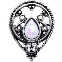 将图片加载到图库查看器,White Faux Opal Filigree Double Flare Plug Set