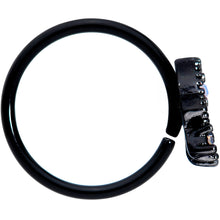 Load image into Gallery viewer, 20G 5/16 White Faux Opal Black UFO Nose Hoop