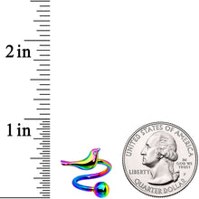 Load image into Gallery viewer, Clear Gem Rainbow Bird Spiral Twister Belly Ring
