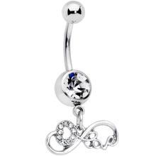 Load image into Gallery viewer, Clear Gem Infinity Heart Dangle Belly Ring