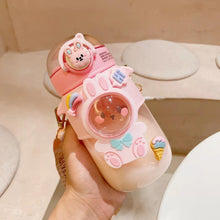 将图片加载到图库查看器,700ml Kids Water Bottle for School Boys Girl Cup With Straw BPA Free Cute Cartoon Leakproof Mug Portable Travel Drinking Water Bottle with Strap and Stickers Portable Leakproof BPA-Free Drinking Bottle for Girls School Outdoor Sports Travel