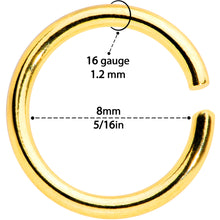 Load image into Gallery viewer, 16G 5/16 Gold Tone Anodized Seamless Cartilage Ring Set of 12