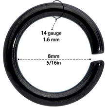 将图片加载到图库查看器,14G 5/16 Steel Black Anodized Seamless Cartilage Ring Set of 12