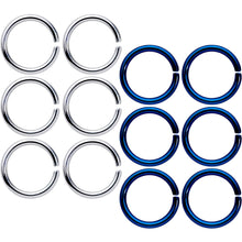 Load image into Gallery viewer, 16G 5/16 Steel Blue Anodized Seamless Cartilage Ring Set of 12
