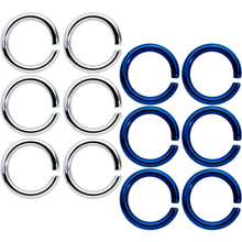 Load image into Gallery viewer, 14G 5/16 Steel Blue Anodized Seamless Cartilage Ring Set of 12