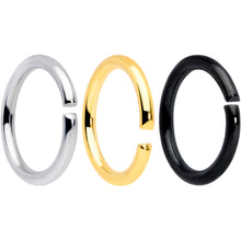 Load image into Gallery viewer, 16G 5/16 Steel Black Gold Tone Seamless Cartilage Ring Set of 12