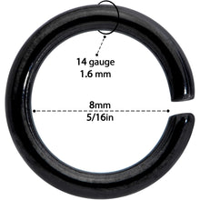 Load image into Gallery viewer, 14G 5/16 Steel Black Gold Tone Seamless Cartilage Ring Set of 12