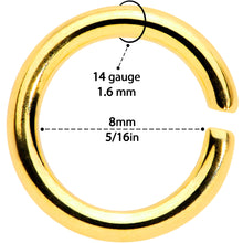 将图片加载到图库查看器,14G 5/16 Steel Mixed Gold Tone Seamless Cartilage Ring Set of 12