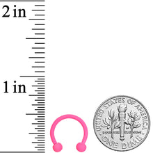 Load image into Gallery viewer, 16G 3/8 Hot Pink Matte Horseshoe Circular Barbell