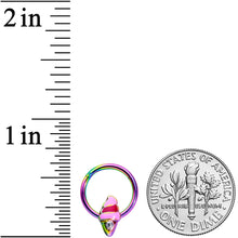 Load image into Gallery viewer, 16G 3/8 Clear Gem Rainbow Ice Cream Cone Hinged Segment Ring