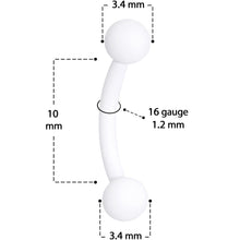 Load image into Gallery viewer, 16G 5/16 White Acrylic Matte Curved Eyebrow Ring
