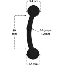 Load image into Gallery viewer, 16G 5/16 Black Acrylic Matte Curved Eyebrow Ring