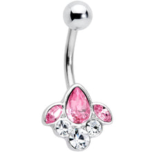 Load image into Gallery viewer, Clear Pink Gem Classic Cluster Belly Ring
