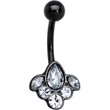 将图片加载到图库查看器,Clear Gem Black Anodized Classic Cluster Belly Ring