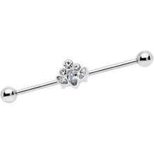 Load image into Gallery viewer, 14G Clear Gem Classic Cluster Industrial Barbell 38mm