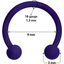 Load image into Gallery viewer, 16G 3/8 Delicious Dark Purple Matte Horseshoe Circular Barbell
