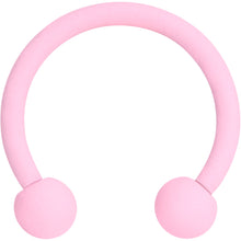 Load image into Gallery viewer, 16G 3/8 Perfectly Pink Matte Horseshoe Circular Barbell