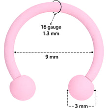 Load image into Gallery viewer, 16G 3/8 Perfectly Pink Matte Horseshoe Circular Barbell