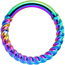 将图片加载到图库查看器,14G 3/8 Rainbow Twisted Elegance Cartilage Septum Clicker