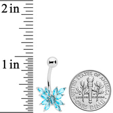 将图片加载到图库查看器,Aqua CZ Gem Stylized Butterfly Belly Ring
