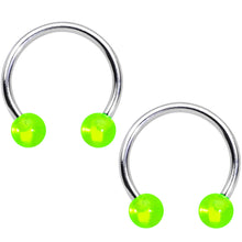 Load image into Gallery viewer, 14G 9/16 Green Beer St Patricks Horseshoe Barbell Nipple Set of 4