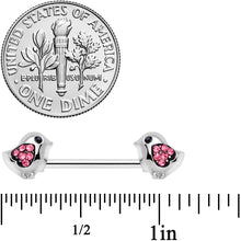 Load image into Gallery viewer, 14G 9/16 Pink Gem Easter Chick Nipple Ring Set
