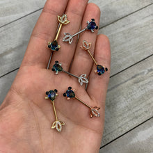 Load image into Gallery viewer, 14G 9/16 Clear Aqua Gem Fish Barbell Nipple Ring Set