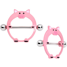 Load image into Gallery viewer, 14G 5/8 Pink Pig Nipple Shield Set