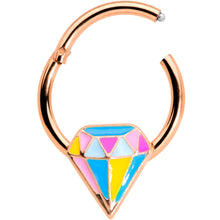 Load image into Gallery viewer, 16G 3/8 Rose Gold Tone Geologist Prize Hinged Segment Ring