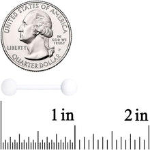 Load image into Gallery viewer, White Matte Barbell Tongue Ring