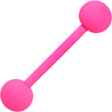 Load image into Gallery viewer, Hot Hot Pink Matte Barbell Tongue Ring