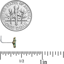 Load image into Gallery viewer, 20G 7.5mm Gold Tone Green Flower St Patrick Day L Shape Nose Ring