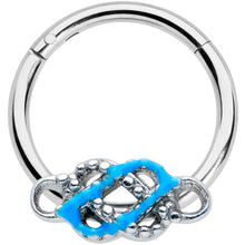 将图片加载到图库查看器,16G 5/16 Celtic Knot Blue Hinged Segment Ring