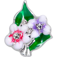 Load image into Gallery viewer, 16G 1/4 Clear Gem Fanciful Flowers Cartilage Tragus Earring