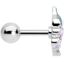 Load image into Gallery viewer, 16G 1/4 Clear Gem Fanciful Flowers Cartilage Tragus Earring