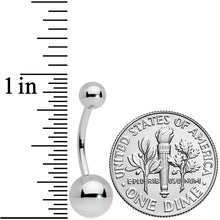 Load image into Gallery viewer, 14G 1/2 Grade 23 Titanium Belly Ring Curved Barbell
