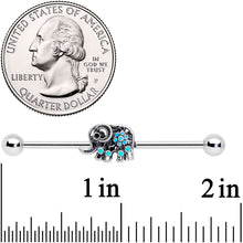 Load image into Gallery viewer, 14G Aqua Orb Curvy Elephant Industrial Barbell 38mm