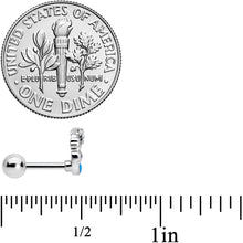 Load image into Gallery viewer, 16G 1/4 Clear Gem Blue Curved Mermaid Cartilage Tragus