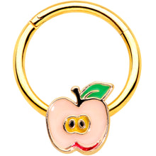 Load image into Gallery viewer, 16G 3/8 Gold Tone Sweet Apple Hinged Segment Ring