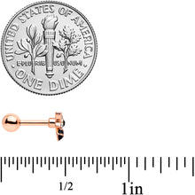 将图片加载到图库查看器,16G 1/4 Clear Black Gem Rose Gold Tone Bee Cartilage Tragus