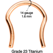 Load image into Gallery viewer, 14G 5/8 Rose Gold Tone ASTM F-136 Implant Grade Titanium Septum Retainer