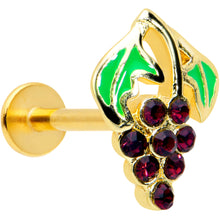 Load image into Gallery viewer, 16G 5/16 Gold Tone Delicious Grapes Fruit Labret Monroe Tragus