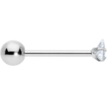 将图片加载到图库查看器,Clear CZ Gem Triangle Top Barbell Tongue Ring