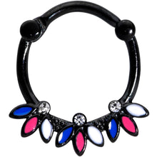 Load image into Gallery viewer, 16G 3/8 Clear Gem Black Blue Pink White Leaves Cartilage Clicker
