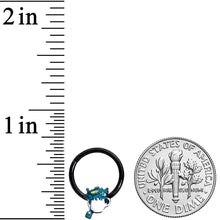 Load image into Gallery viewer, 16G 3/8 Black Creepy Tea Halloween Hinged Segment Ring
