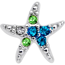 Load image into Gallery viewer, 16G 5/16 Aurora Aqua Gem Nautical Starfish Labret Monroe Tragus