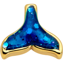 Load image into Gallery viewer, 20G 1/4 Gold Tone Iridescent Mermaid Tail L Shaped Nose Ring