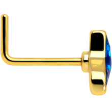 Load image into Gallery viewer, 20G 1/4 Gold Tone Iridescent Mermaid Tail L Shaped Nose Ring