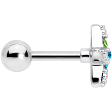 Load image into Gallery viewer, 16G 1/4 Blue Green Gem Glam Starfish Cartilage Tragus