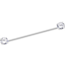 Load image into Gallery viewer, 14G Clear CZ Gem Threadless Industrial Barbell 38mm
